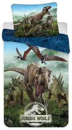 Jurassic World Forest pamut ágynemű, 140 x 200 cm, 70 x 90 cm