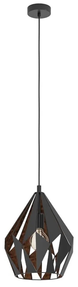 Fekete függőlámpa fém búrával ø 31 cm CARLTON 1 – EGLO