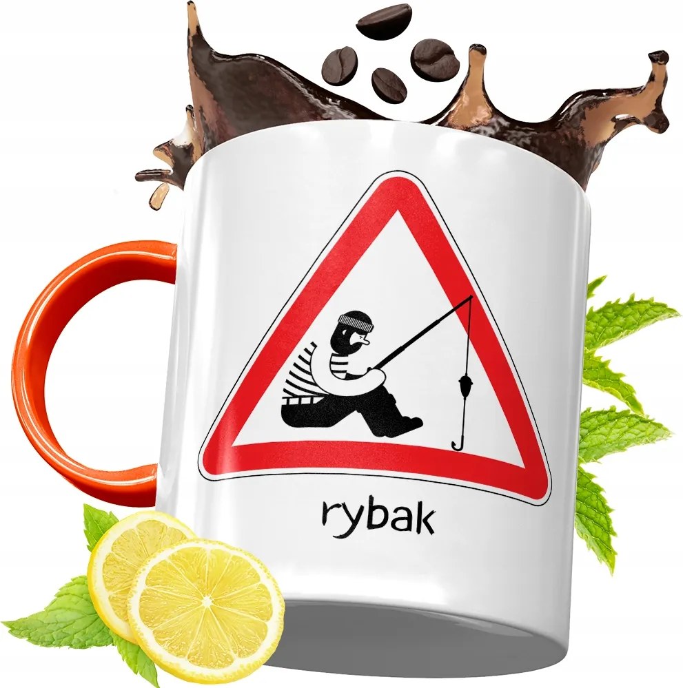 Narancssárga Bögre Horgászoknak Ajándék fényképes nyomtatással