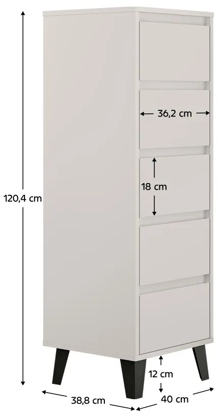 BOGAN 5S40 komód, krém