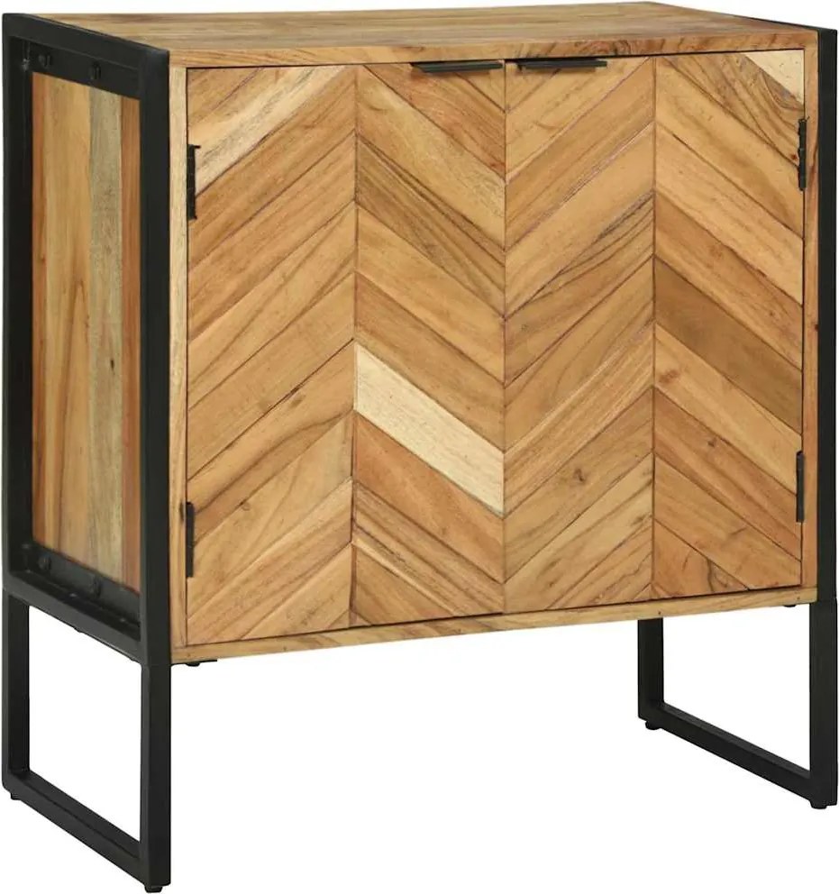 vidaXL Széf 70 x 35 x 75 cm Tömör akácfa
