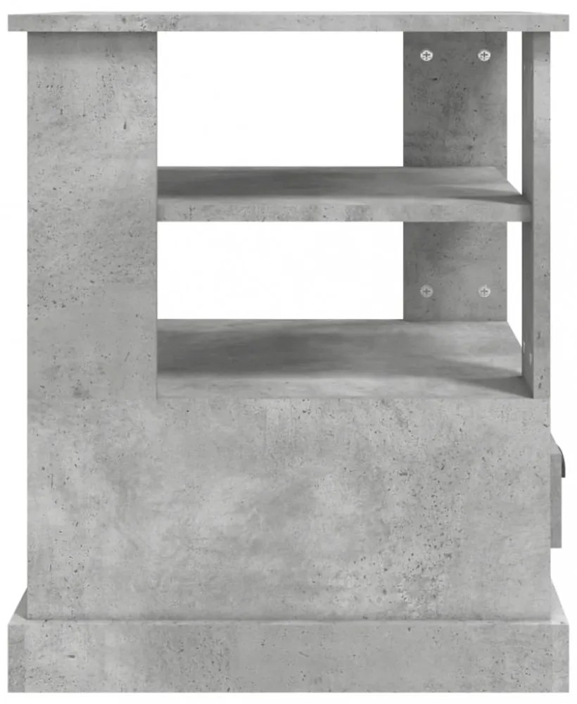 betonszürke szerelt fa dohányzóasztal 50x50x60 cm
