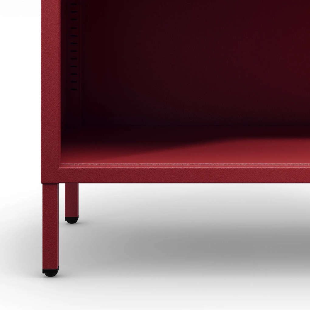 Alacsony polcos szekrény LUCA , 1000 x 900 x 350 mm, Modern: piros