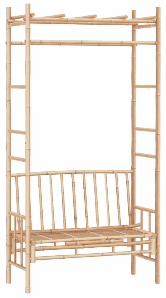 bambusz kerti pad pergolával 116 cm
