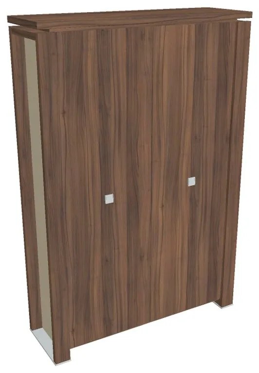Verno+ S magas szekrény 140 x 46 x 210 cm, dió / vanília
