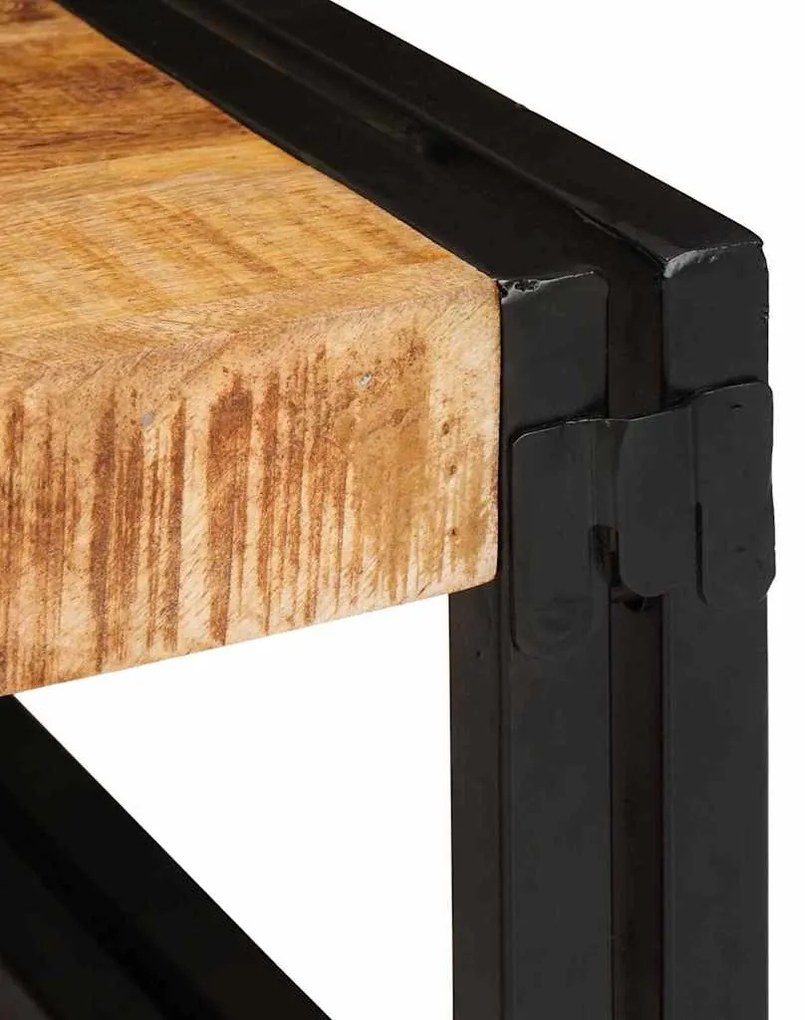 Fürdőszobai polc 100 x 50 x 23 cm Tömör mangófa és vas