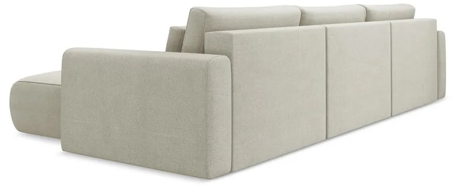 Bézs kinyitható-tárolóhelyes (U alakú) sarokkanapé Kapua – Makamii