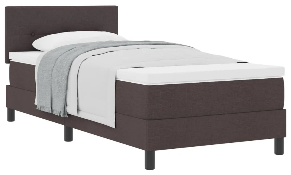 Boxspring Ágy Matraccal Sötétbarna 100x200 cm Szövet