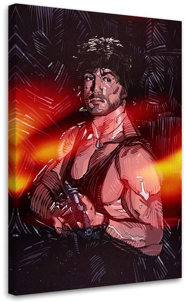 Gario Vászonkép Rambo, Sylvester Stallone - Nikita Abakumov Méret: 70 x 100 cm