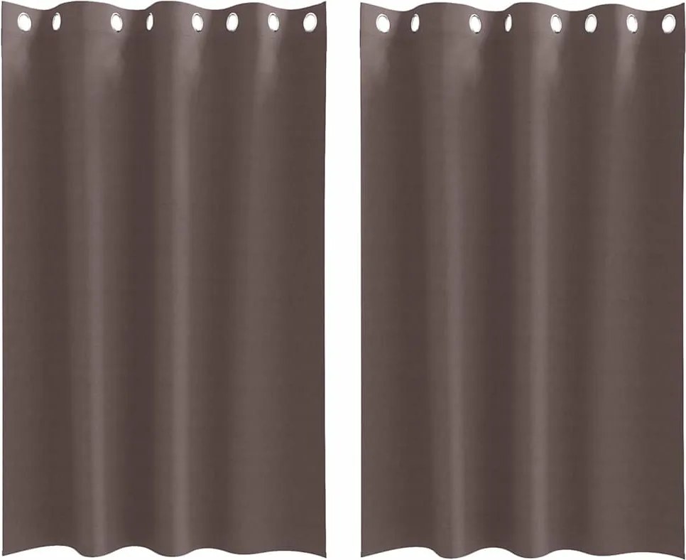 vidaXL Fekete Függöny Gyűrűkkel 2 pcs Sötét Barna 175 x 140 cm