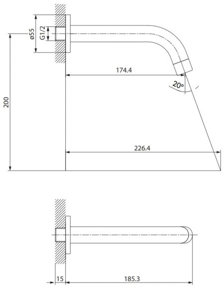 Cersanit S951-553 - Kifolyó rejtett beépítéshez ZEN fényezett króm