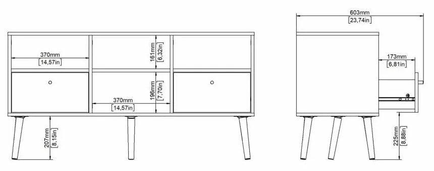 Fehér TV-állvány 117x61 cm Bodo – Tvilum