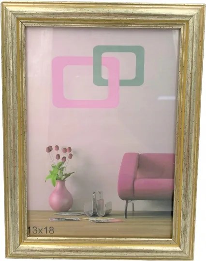 Képkeret 13x18 üveggel ezüst-arany univerzális klasszikus