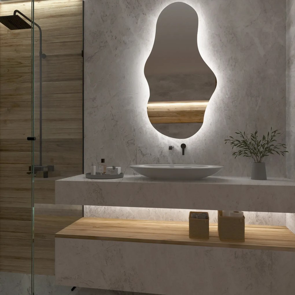 Atipikus tükör LED világítással G1