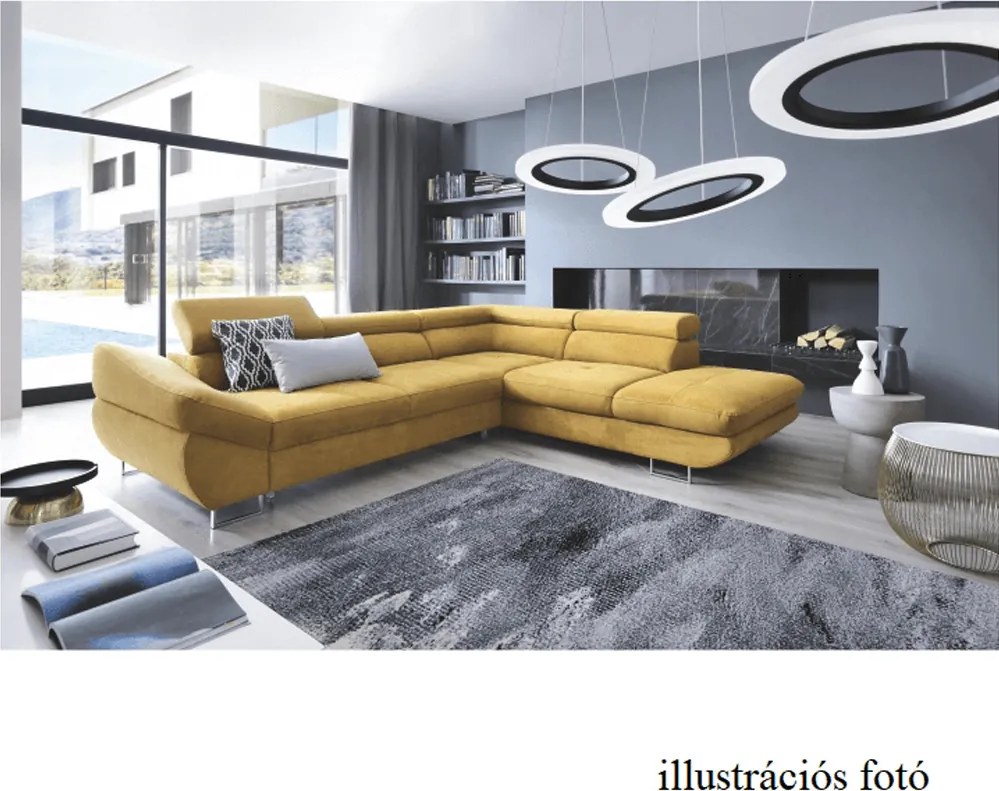 Sarokülőgarnitúra, mustár, jobbos, FABIA