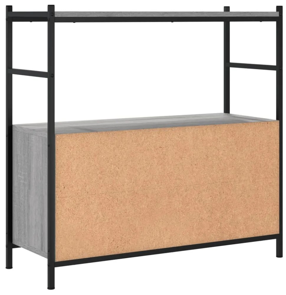 szürke sonoma szerelt fa és vas könyvespolc 80 x 30 x 78,5 cm