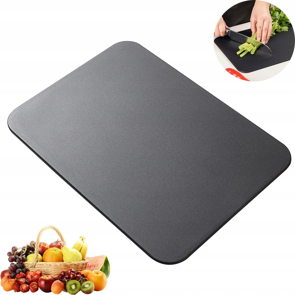 Vágódeszka és tálaló Tpu 33x24 cm Fekete