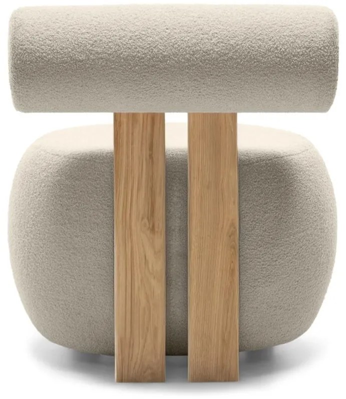 Bézs design fotel HANNA, tölgy