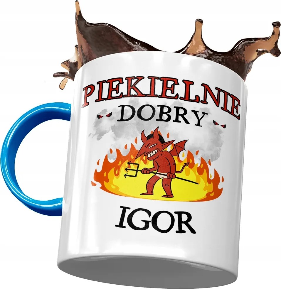 Kék Bögre Igor Férj Kolléga Ajándék Nyomtatott Fotóval