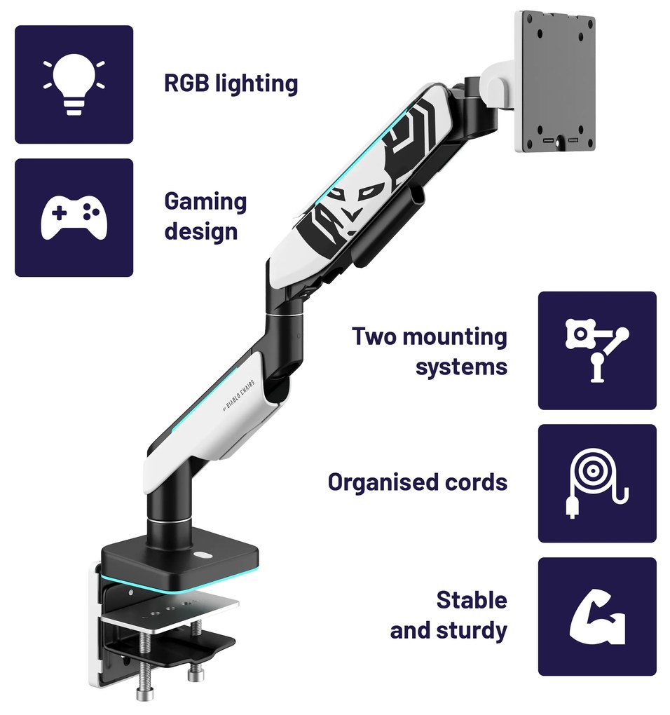 LED RGB X-Arm monitortartó