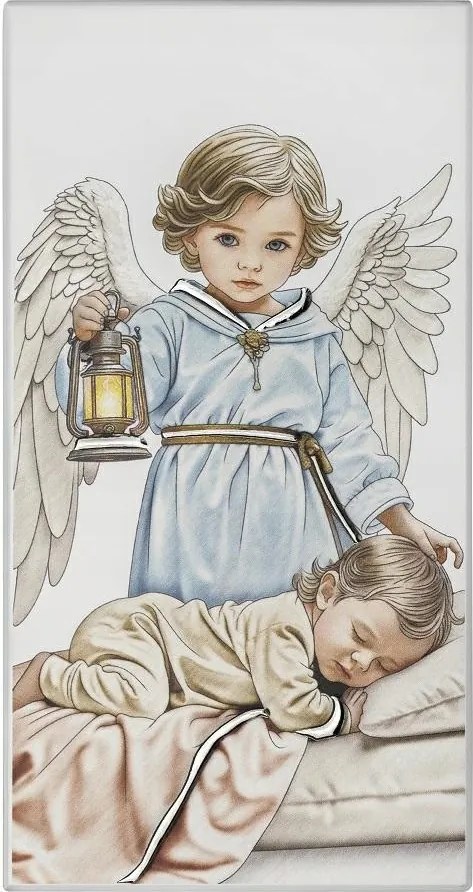 Vászonkép Angyal őrangyal 9x18 cm Fára festett Gravírozás Ingyenes