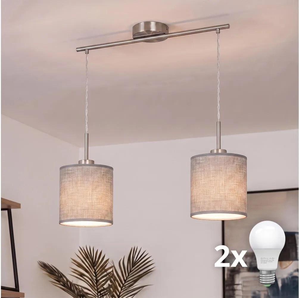 Brilagi - LED csillár kábellel NUBILA 2xE27/60W/230V szürke