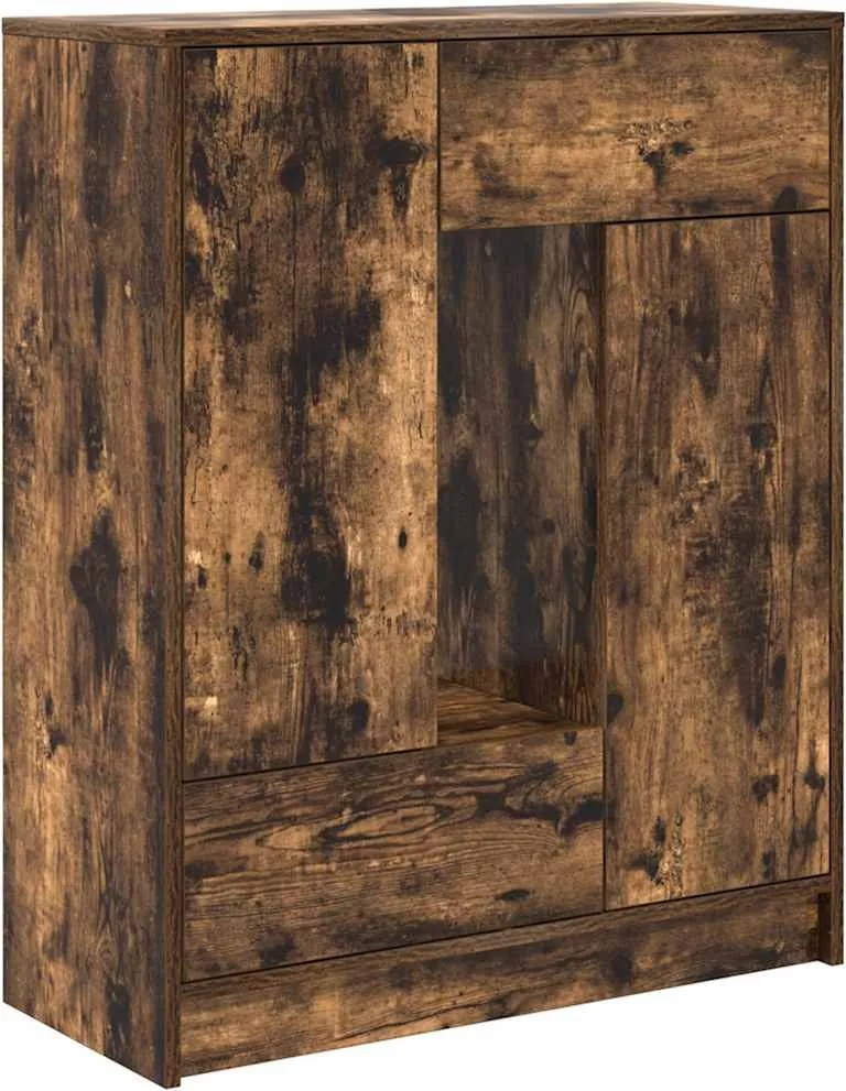 vidaXL füstölt tölgy komód fiókokkal és ajtókkal 73x31x90 cm