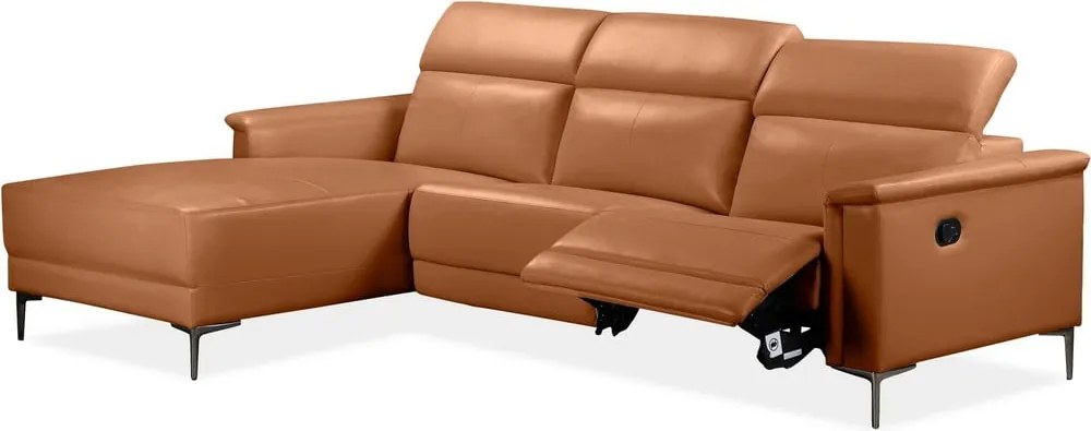 Barna bőrutánzat sarokkanapé (bal oldali) Lund – Støraa