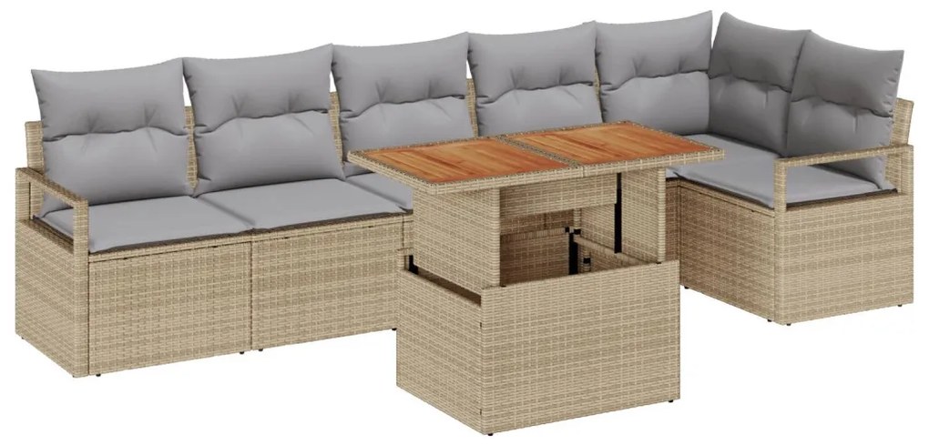 Kert étkező szett 7 pcs Barna és szürke 100 x 55 x 73 cm