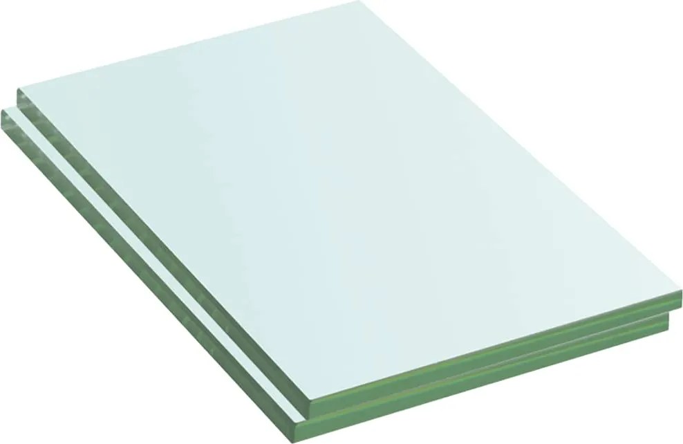 vidaXL 2 db átlátszó üveg paneles polc 20 x 12 cm
