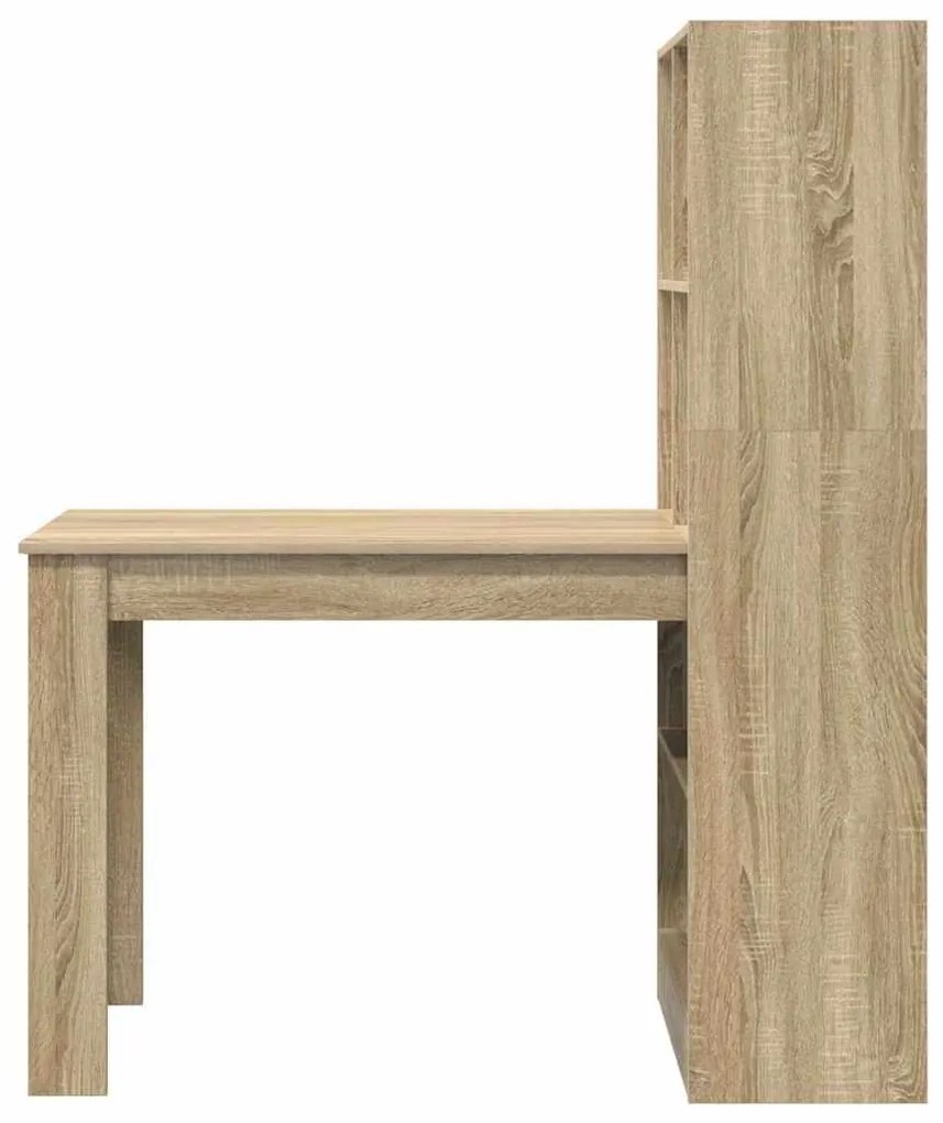 Asztal polcokkal sonoma tölgy 122 x 67 x 145 cm Faanyag