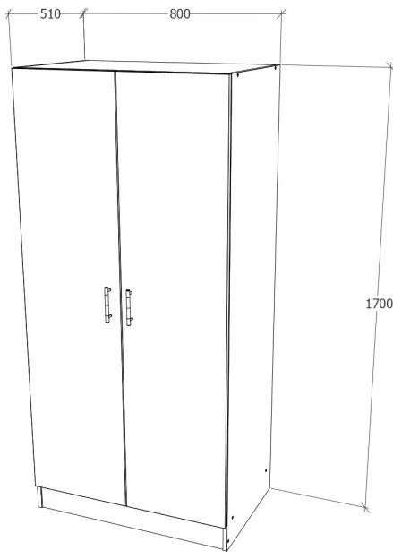 USI Gardróbszekrény 2 ajtós SONOMA 2 cs. N