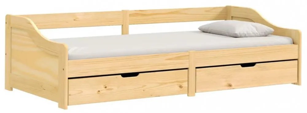 vidaXL IRUN tömör fenyőfa kanapéágy 2 fiókkal 90 x 200 cm