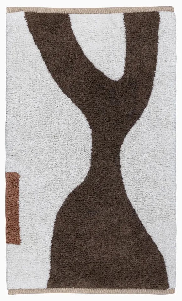 Fehér-barna mosható pamut szőnyeg 50x80 cm Figura – Mette Ditmer Denmark