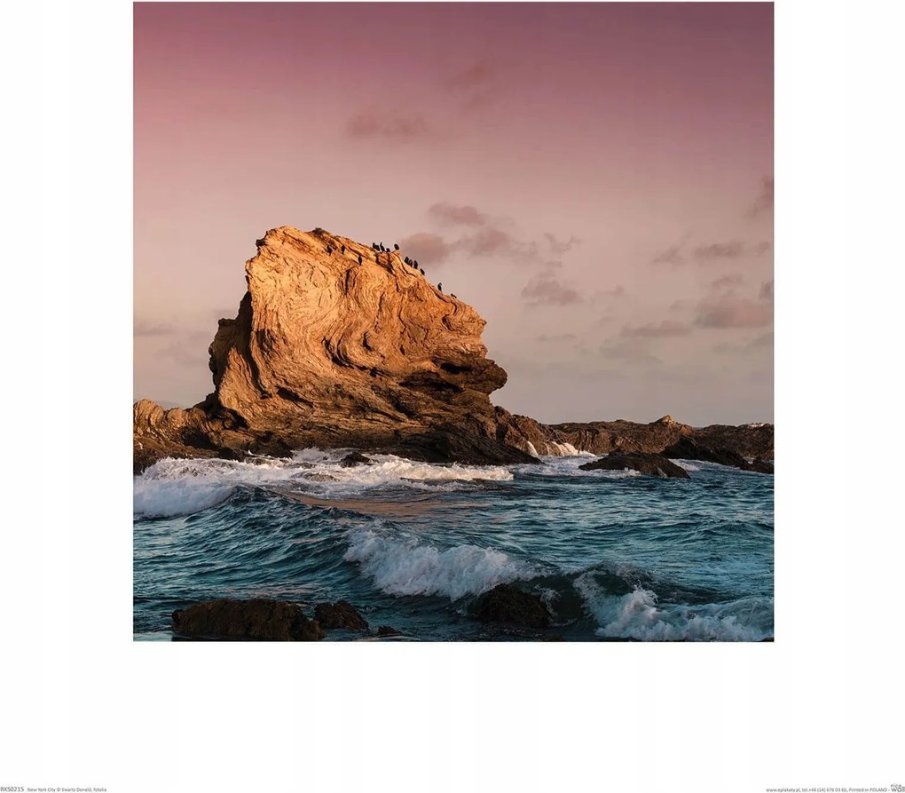 Poszter 40x40 cm tengeri szikla hullámok a tengeren