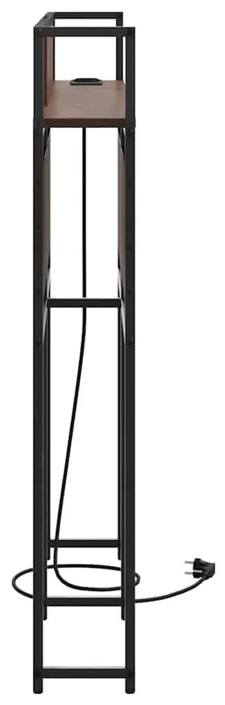 Tároló fejtámla polcokkal tárolóval barna tölgy 120 cm Faanyag