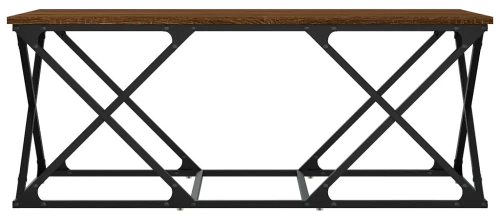 barna tölgyszínű szerelt fa dohányzóasztal 100 x 49 x 40 cm