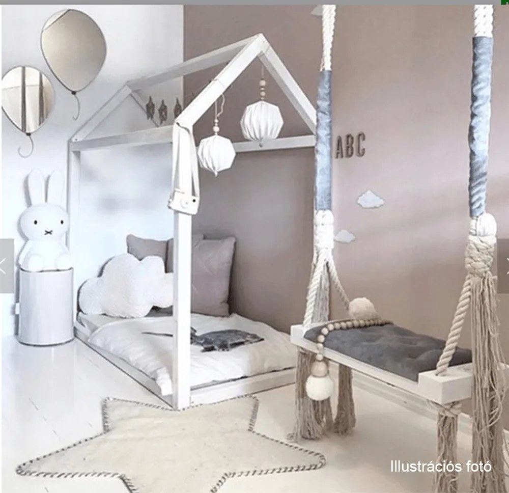 Gyerek hinta, fehér/szürke, SVING