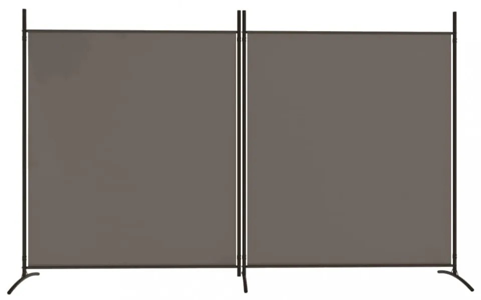 2 paneles antracitszürke szövet térelválasztó 348 x 180 cm