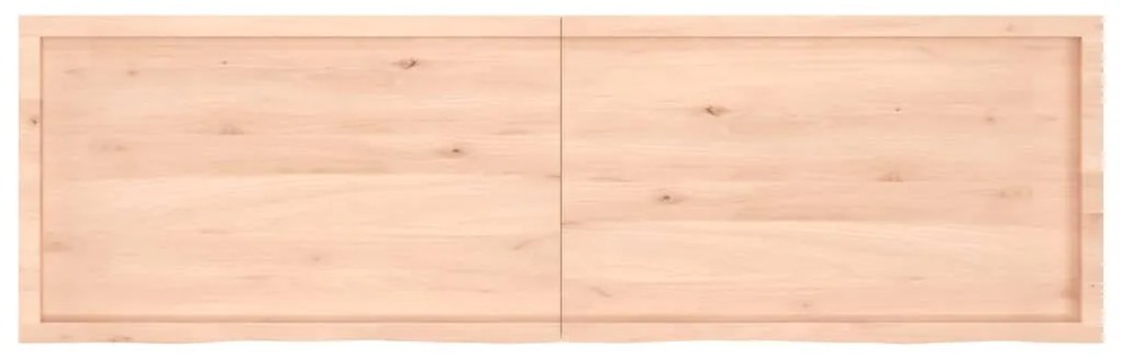 kezeletlen tömör tölgyfa fali polc 200x60x(2-4) cm