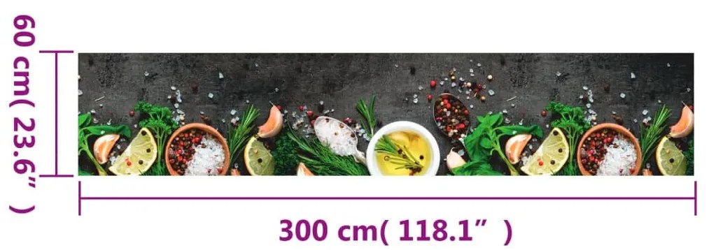 mosható fűszermintás bársony konyhaszőnyeg 60 x 300 cm