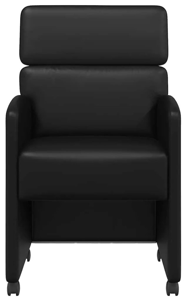 Kerekes Étkező Székek 2 pcs Fekete 58 x 65 x 98 cm Műbőr