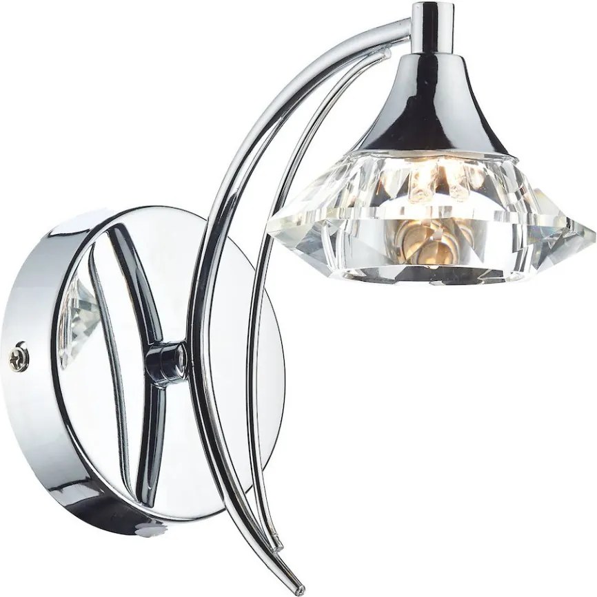 DAR LIGHTING LUT0750 LUTHER Kristály Fali Lámpa Csiszolt króm G9 IP20