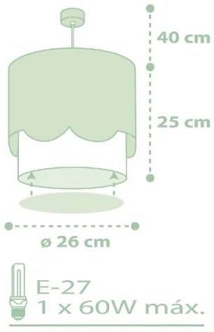 Dalber 61712H - Gyermekcsillár SWEET LOVE 1xE27/60W/230V zöld