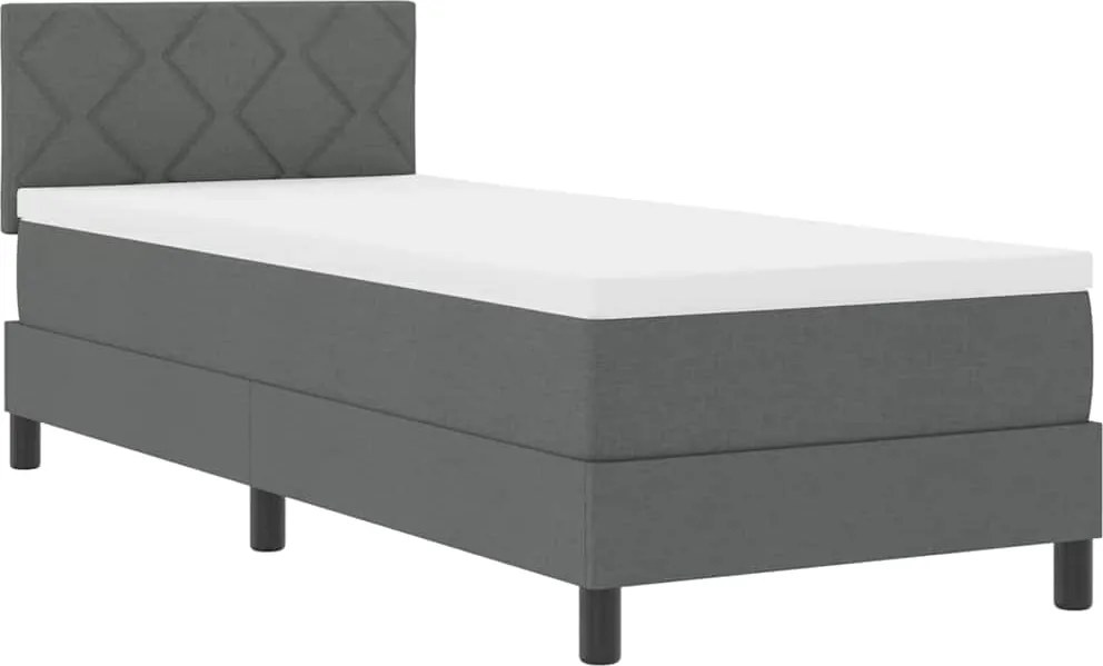 vidaXL Boxrugós ágy matracmal leddel Sötétszürke 80 x 200 cm szövet