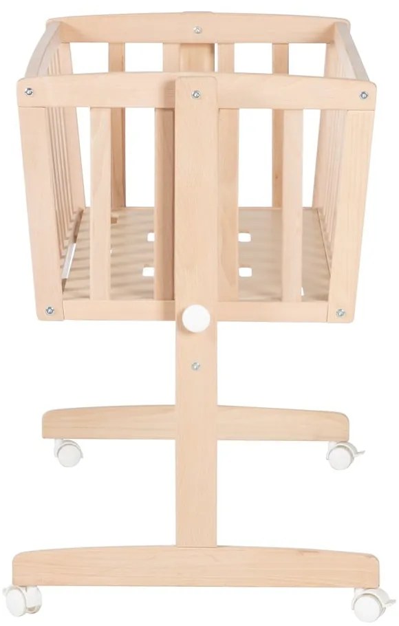 Natúr színű bükkfa gurulós-baldachinos bölcső 40x90 cm Adam and Owl – Roba