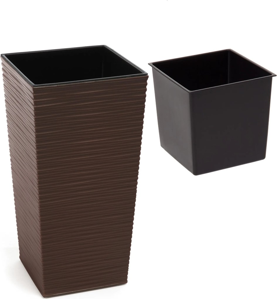 Virágtartó Finomság 25X25X47 Mokka Véső