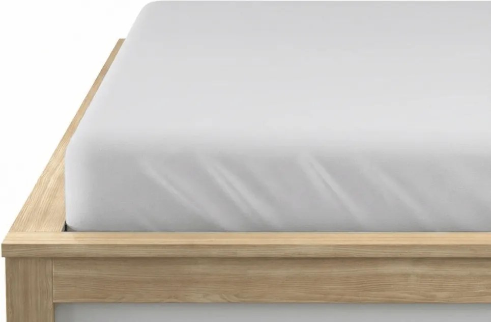 Jersey gumis lepedő lycrával ezüst színű 90 x 200 cm