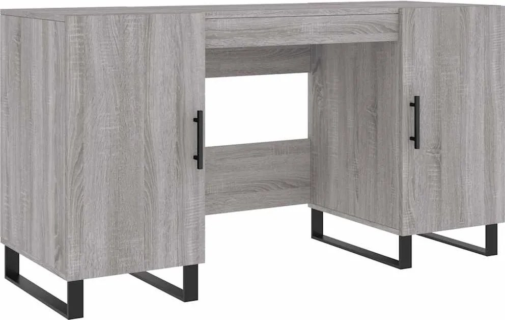 vidaXL szürke sonoma színű szerelt fa íróasztal 140x50x75 cm