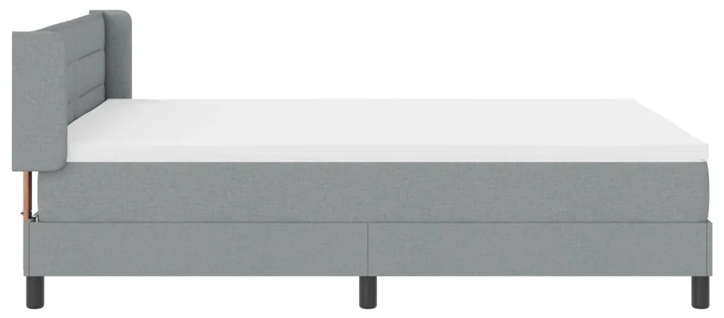 Boxspring ágy matraccal, világosszürke, 140 x 190 cm szövet